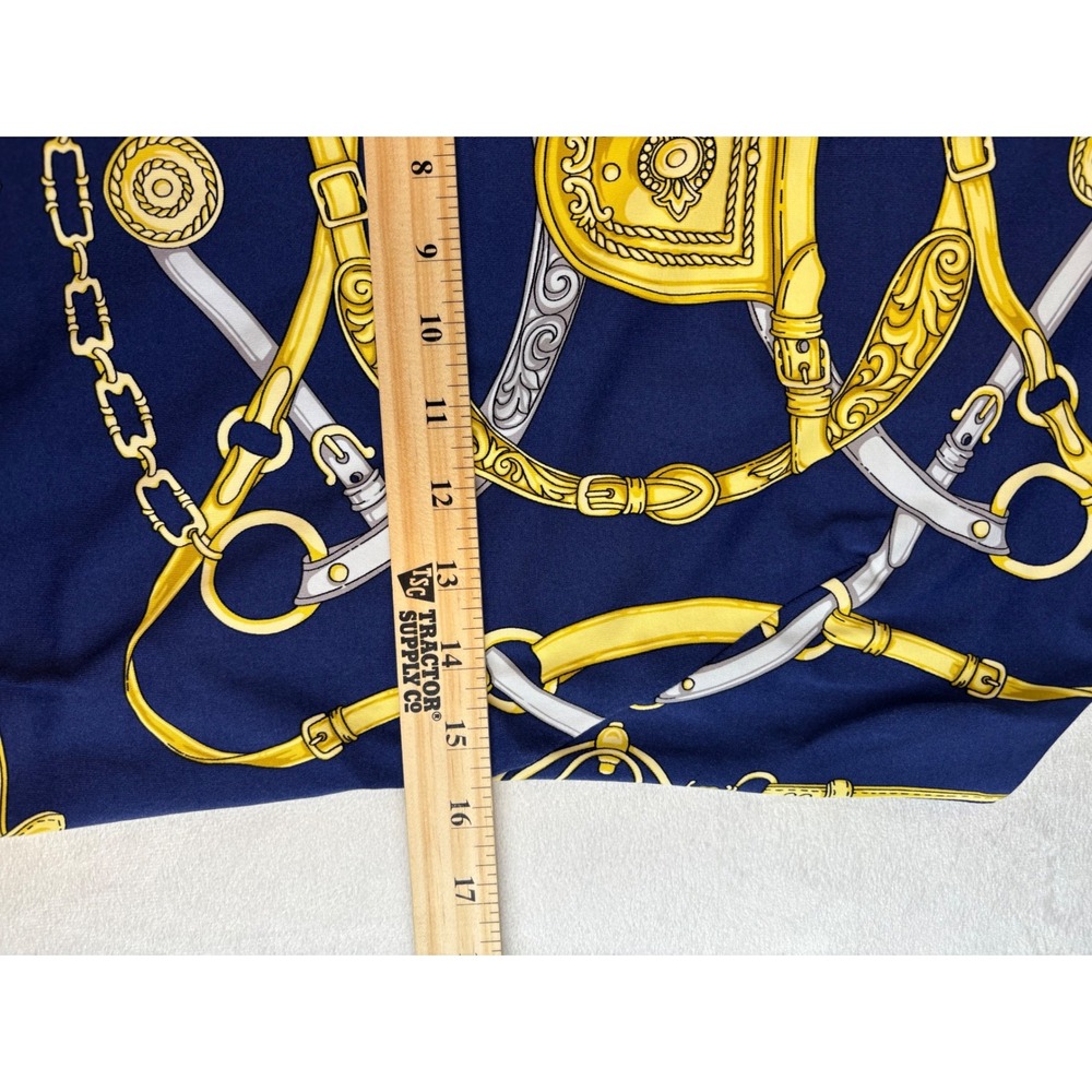 J. McLaughlin Women's Sleeveless Dress Navy Blue Gold Chain Print Size Small New - Picture 7 of 9